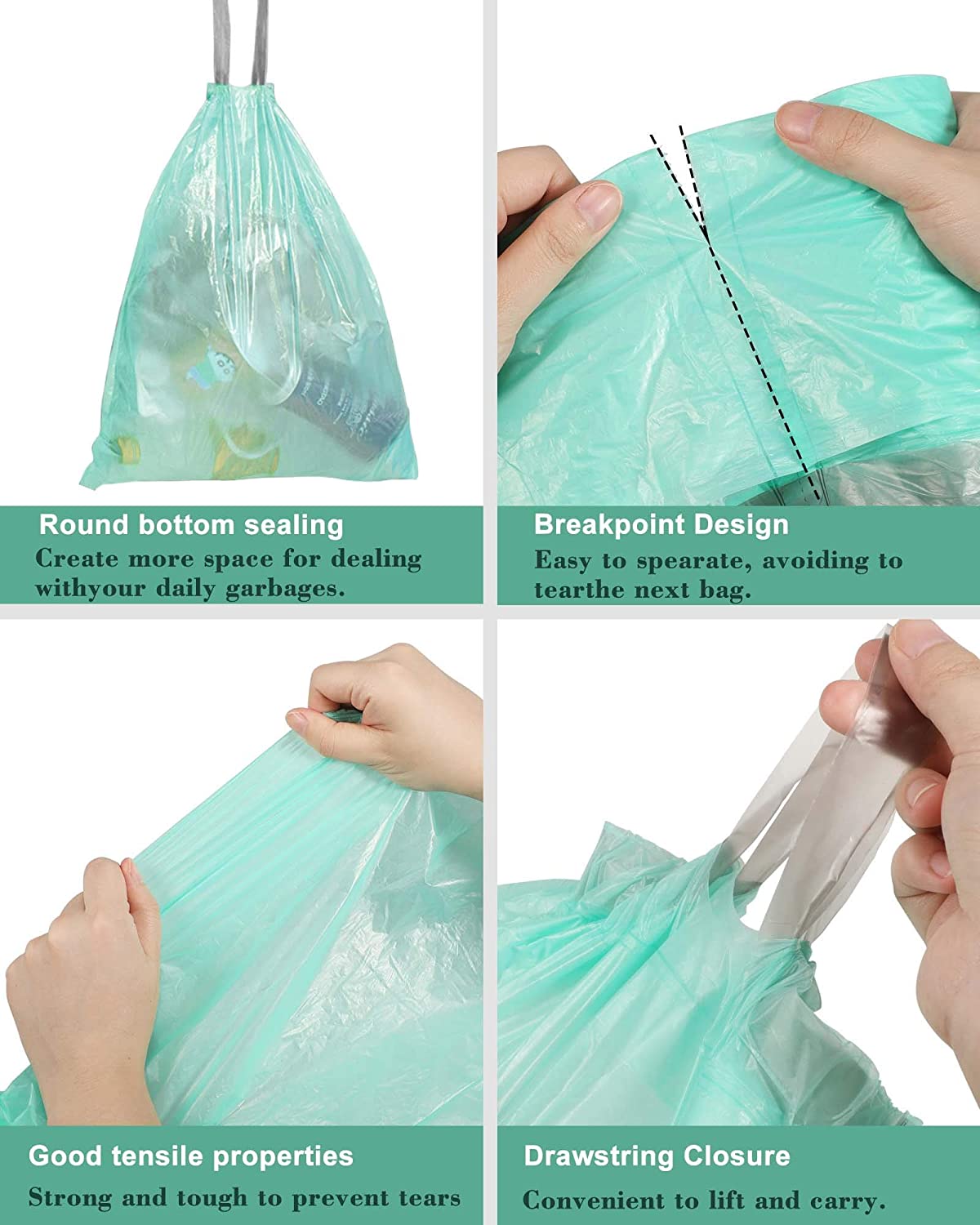 Biodegradable Drawstring Garbage Bag,compostable Garbage Bag,garbage Bag,bin Liner,sacks